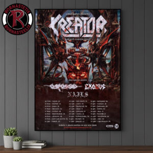 Kreator Band Krushers Of The World UK and Europe Tour 2026 Schedule Tour Dates Poster Canvas Decor