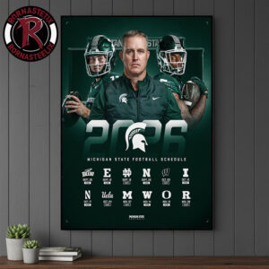 Michigan State Spartans Football NCAA Regular Season 2026 Schedule Poster Canvas Decor