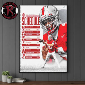 Ohio State Buckeyes Football NCAA 2026 Regular Season Schedule Poster Canvas Decor