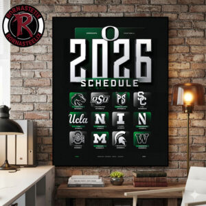 Oregon Ducks Football NCAA 2026 Regular Season Schedule Poster Canvas Decor