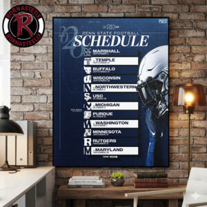 Penn State Nittany Lions Football NCAA Regular Season 2026 Schedule Poster Canvas Decor