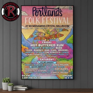Portlands Folk Festival 2026 Event Poster At McMenamins Crystal Ballroom On January 30 31 2026 Poster Canvas Decor