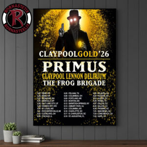 Primus Band Claypool Gold Summer 2026 Tour Schedule Tour Dates Poster Canvas Decor