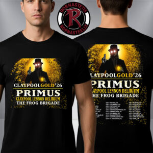 Primus Band Claypool Gold Summer 2026 Tour Schedule Tour Dates Unisex T Shirt Two Sided