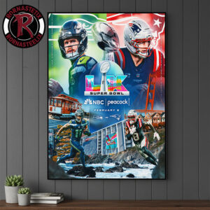 Seattle Seahawks vs New England Patriots At Super Bowl LX On February 8 2026 Poster Canvas Decor