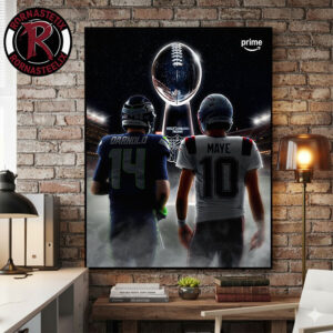 Seattle Seahawks vs New England Patriots NFL Super Bowl LX 2026 Match Up Poster Canvas Decor