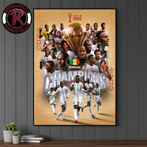 Senegal The Lions Of Teranga Champions Africa Cup Of Nations Morocco 2025 Poster Canvas Decor