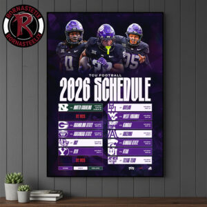 TCU Horned Frogs Football NCAA Schedule Season 2026 Poster Canvas Decor