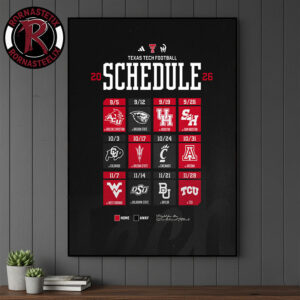 Texas Tech Red Raiders Football Football NCAA Schedule Season 2026 Poster Canvas Decor