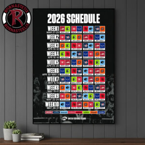 United Football League 2026 Schedule Poster Canvas Decor