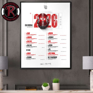 Utah Utes Football NCAA Schedule Season 2026 Poster Canvas Decor