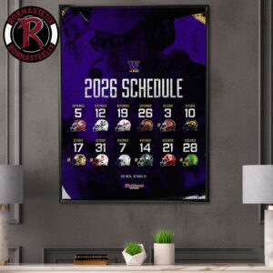 Washington Huskies Football NCAA 2026 Regular Season Schedule Poster Canvas Decor