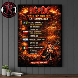 ACDC Power Up Tour 2026 Latinoamerica Schedule Tour Dates Poster Canvas Decor