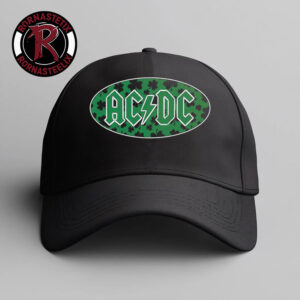 ACDC Shamrock Green Logo with Black Hat Cap