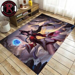 Ahri League of Legends Legendary Fanart Illustration Home Decor Rug Carpet