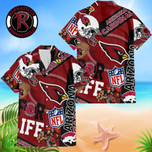 Arizona Cardinals NFL Helmet Logo Mascot Gift For Fan Hawaiian Shirt