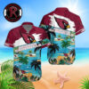 Arizona Cardinals x Snoopy Surfing Hibiscus Hawaiian Shirt
