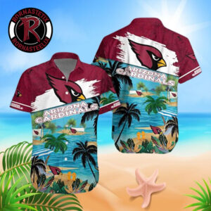Arizona Cardinals NFL Summer Beach Aloha Tropical Logo Hawaiian Shirt