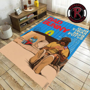 Bad Bunny DTFM Album Cover DeBi TiRar MaS FOToS Art Rug Carpet For Living Room