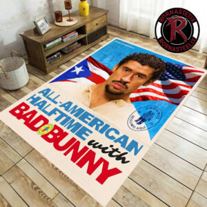 Bad Bunny Puerto Rico Seguimo Aqui All American Halftime With Bad Bunny Rug Carpet