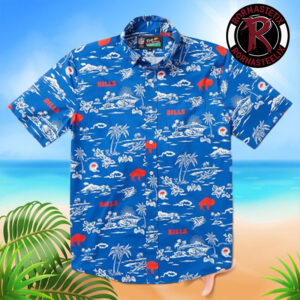 Buffalo Bills NFL Coconut Tree Island Red Buffalo Logo Pattern Hawaiian Shirt