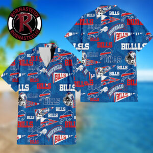 Buffalo Bills NFL Flags Helmet Logo Pattern Summer Gift Hawaiian Shirt