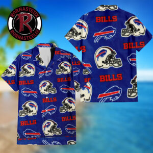 Buffalo Bills NFL Helmet Logo Pattern Summer Gift Hawaiian Shirt