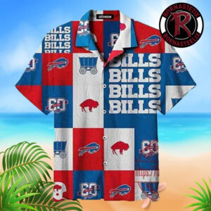 Buffalo Bills NFL Logo Helmet Pattern Hawaiian Shirt