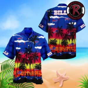 Buffalo Bills NFL Palm Leaves Pattern Beach Hawaiian Shirt