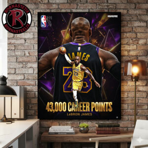 Celebrates LeBron James King James Reachs 43000 Career Points Poster Canvas Decor