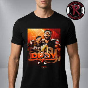 Celebrates Myles Garrett Cleveland Browns NFL 2026 Defensive Player Of The Year Unisex T Shirt
