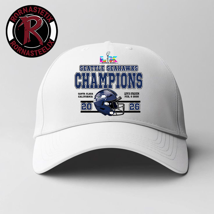 Celebrates Seattle Seahawks Champions NFL Super Bowl LX 2026 At Levi's Stadium Santa Clara On February 8 2026 Hat Cap Celebrates Seattle Seahawks Champions NFL Super Bowl LX 2026 At Levi's Stadium Santa Clara On February 8 2026 Hat Cap