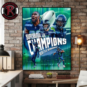 Celebrates Seattle Seahawks Champions Super Bowl LX 2026 Poster Canvas Decor