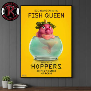 Ego Nwodim Is Fish Queen Character Poster For Hoppers Only In Theaters March 6 2026 Poster Canvas Decor