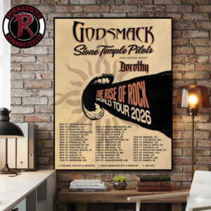 Godsmack The Rise Of Rock World Tour 2026 Venue Tour Dates Poster Canvas Decor