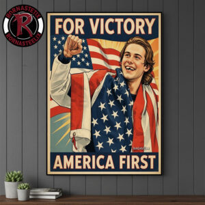 Jack Hughes Teeth Gold Champion Olympic Winter 2026 For Victory America First Poster Canvas Decor