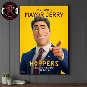 Jon Hamm Is Mayor Jerry Character Poster For Hoppers Only In Theaters March 6 2026 Poster Canvas Decor