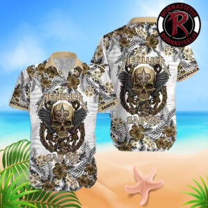 Metallica Skull Tropical White Floral Pattern 2924 Trendy Hawaiian Shirt