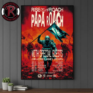 Papa Roach Rise Of The Roach UK And Ireland 2026 Schedule Venue Dates Poster Canvas Decor