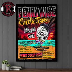 Pennywise x Circle Jerks West Coast 2026 Venue Schedule Tour Dates Poster Canvas Decor