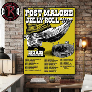 Post Malone The Big Ass Stadium Tour 2026 Part 2 Schedule Venue Tour Dates Poster Canvas Decor