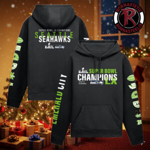 Seattle Seahawks Super Bowl LX Champions 2026 Four Piece Emerald City Unisex Hoodie