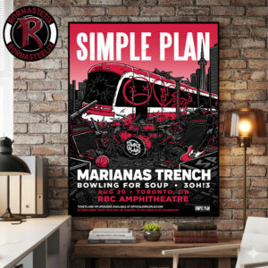 Simple Plan The Bigger Than You Think Tour 2026 Event Poster At RBC Amphitheatre On August 20 2026 Toronto ON Poster Canvas Decor