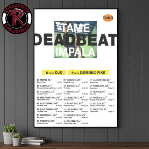 Tame Impala Deadbeat US Tour 2026 Schedule Tour Dates Poster Canvas Decor