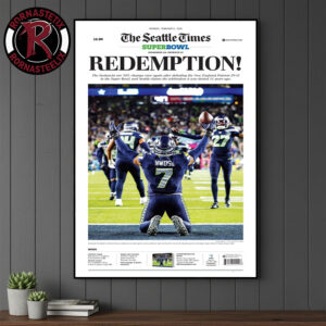 The Seattle Times Redemption Seahawks The Super Bowl LX Champions 2026 Poster Canvas Decor
