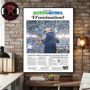 The Seattle Times The Super Bowl LX Champion Seahawks Domination Poster Canvas Decor