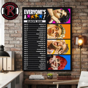 5 Seconds of Summer Everyone’s A Star Europe 2026 Schedule Tour Dates Poster Canvas Decor