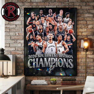 Celebrates San Antonio Spurs NBA Champions 2026 Southwest Division Championship Poster Canvas Decor