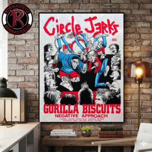 Circle Jerks And Gorilla Biscuits Negative Approach North America Tour 2026 Cities List Poster Canvas Decor