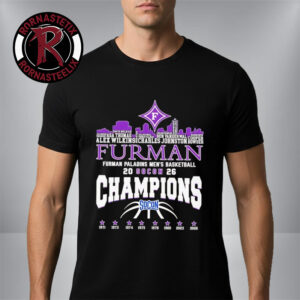 Congrats Furman Paladins Champions 2026 SoCon Men’s Basketball 8X City Skyline Unisex T Shirt